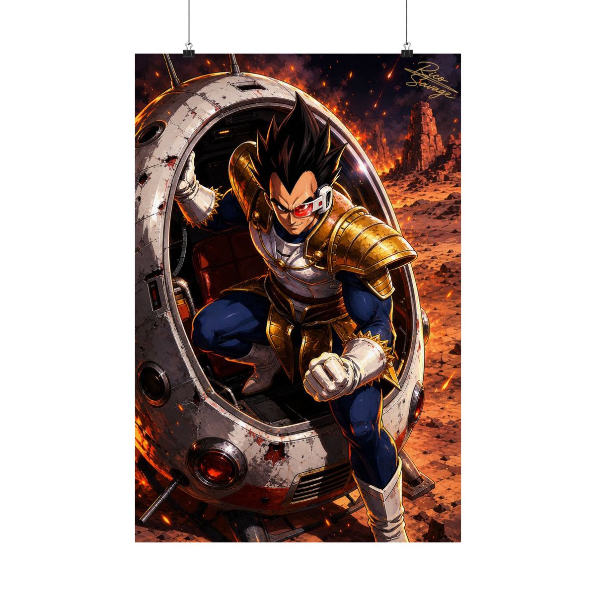 Vegetas Arrival Matte Vertical Posters