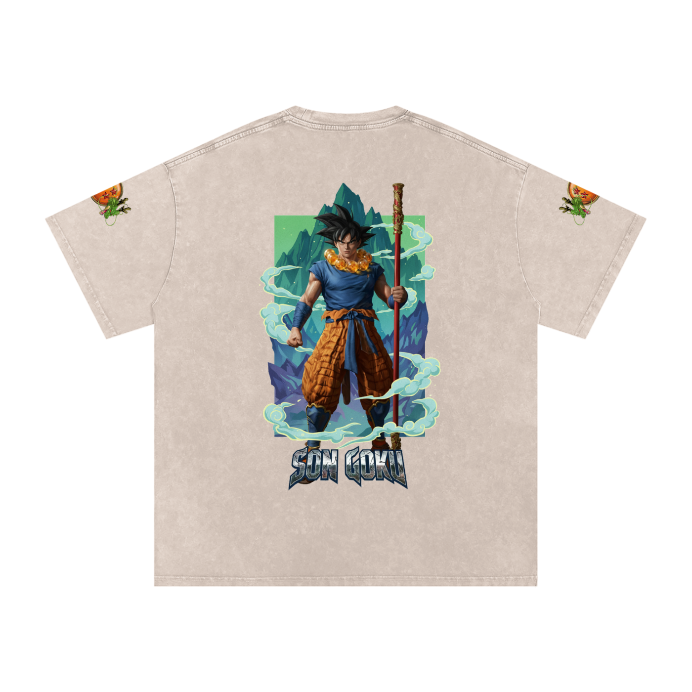 SI Goku Snow Washed Oversized Cotton T-Shirt