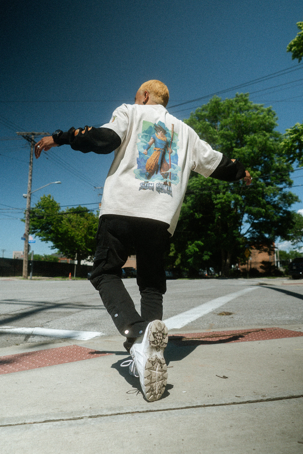 SI Goku Snow Washed Oversized Cotton T-Shirt