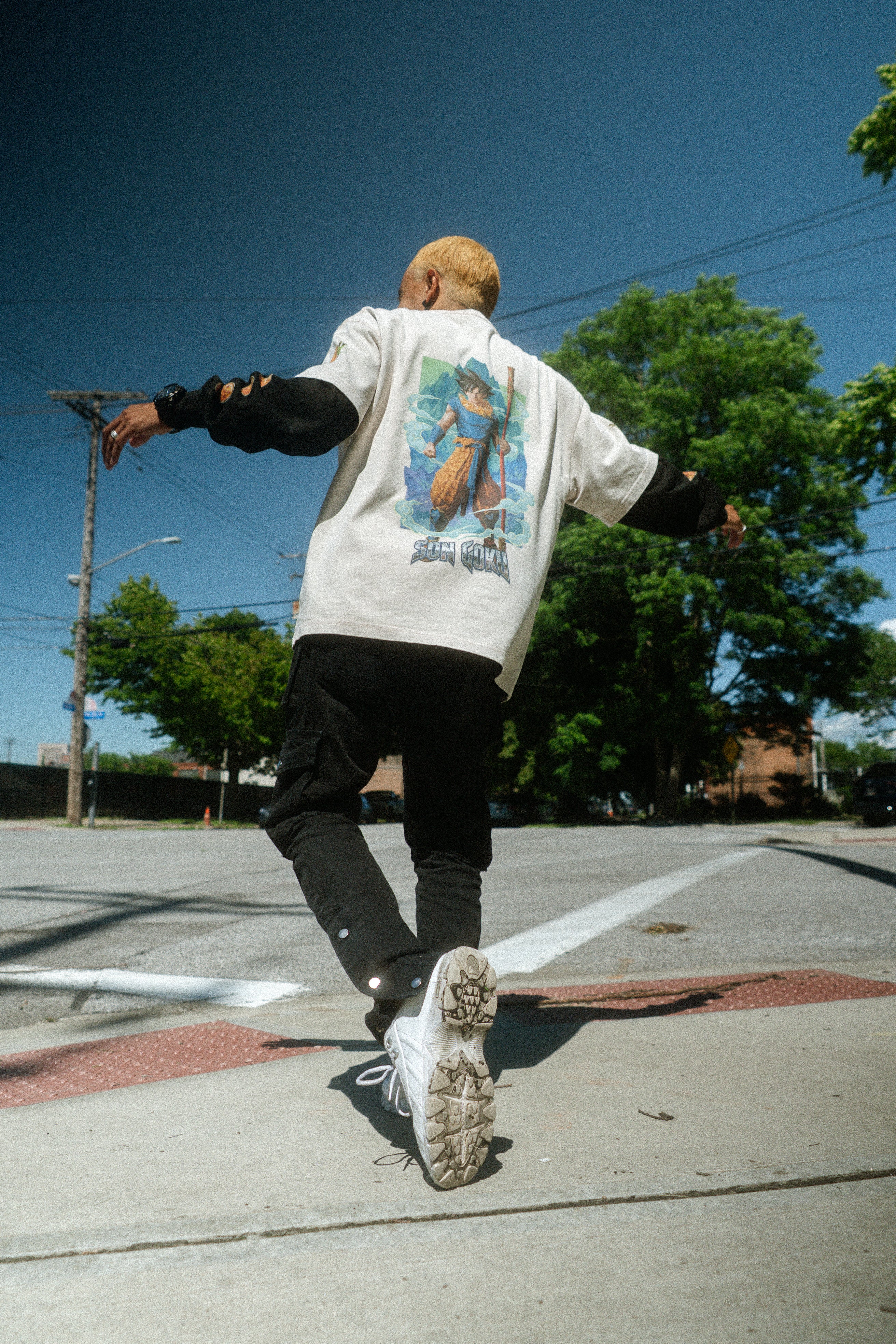SI Goku Snow Washed Oversized Cotton T-Shirt