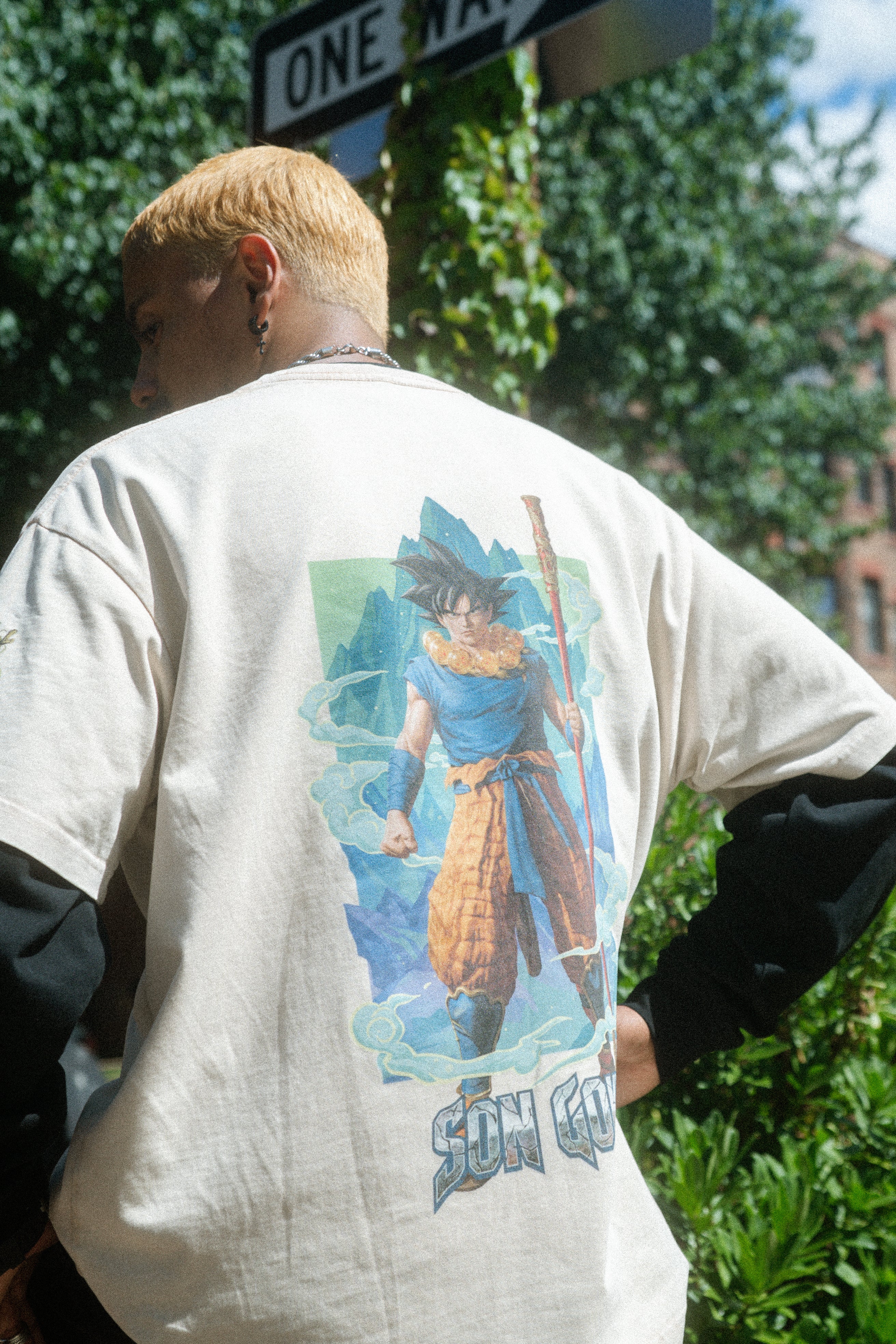 SI Goku Snow Washed Oversized Cotton T-Shirt