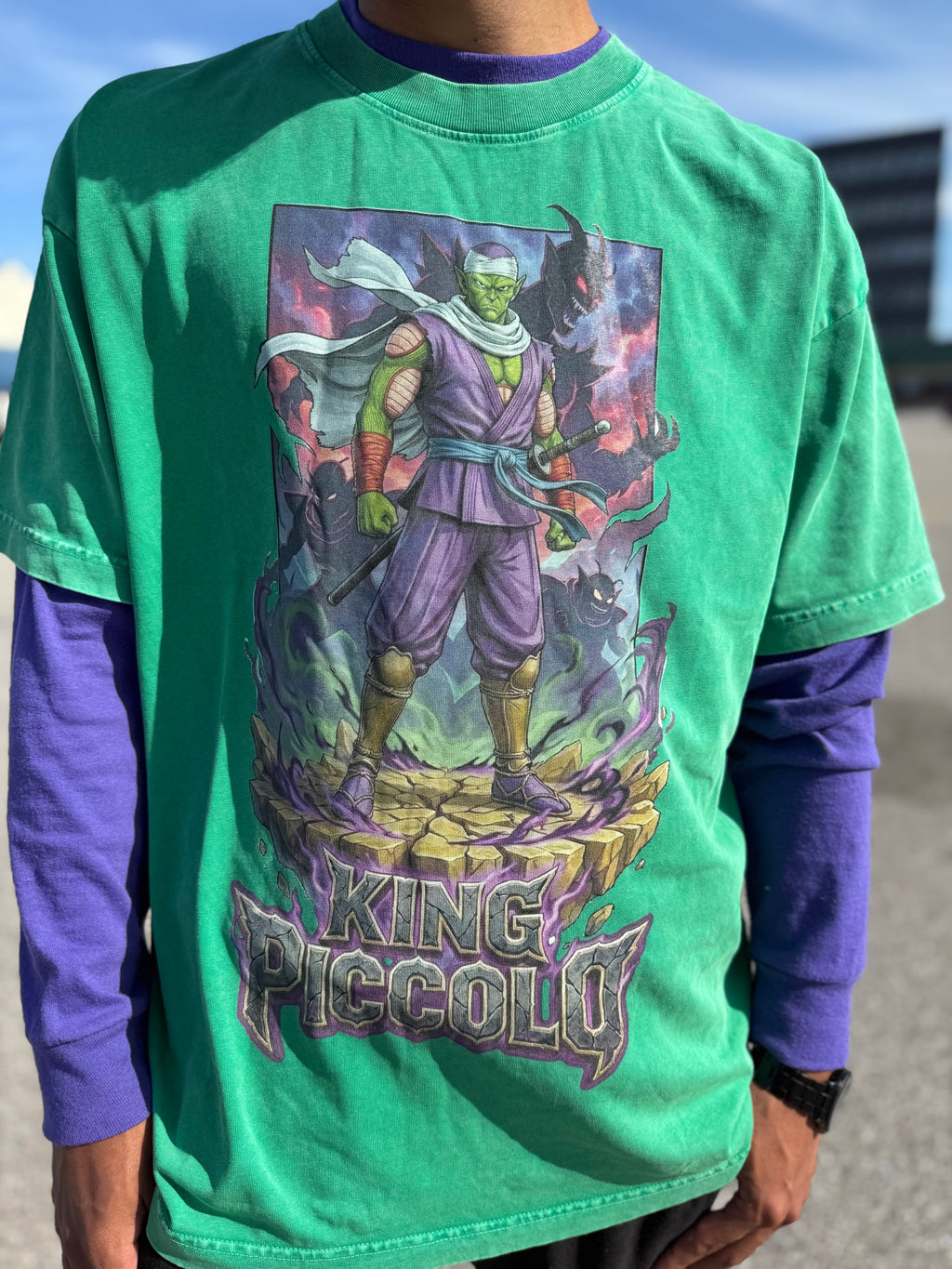 King Piccolo Snow Washed Oversized Cotton T-Shirt