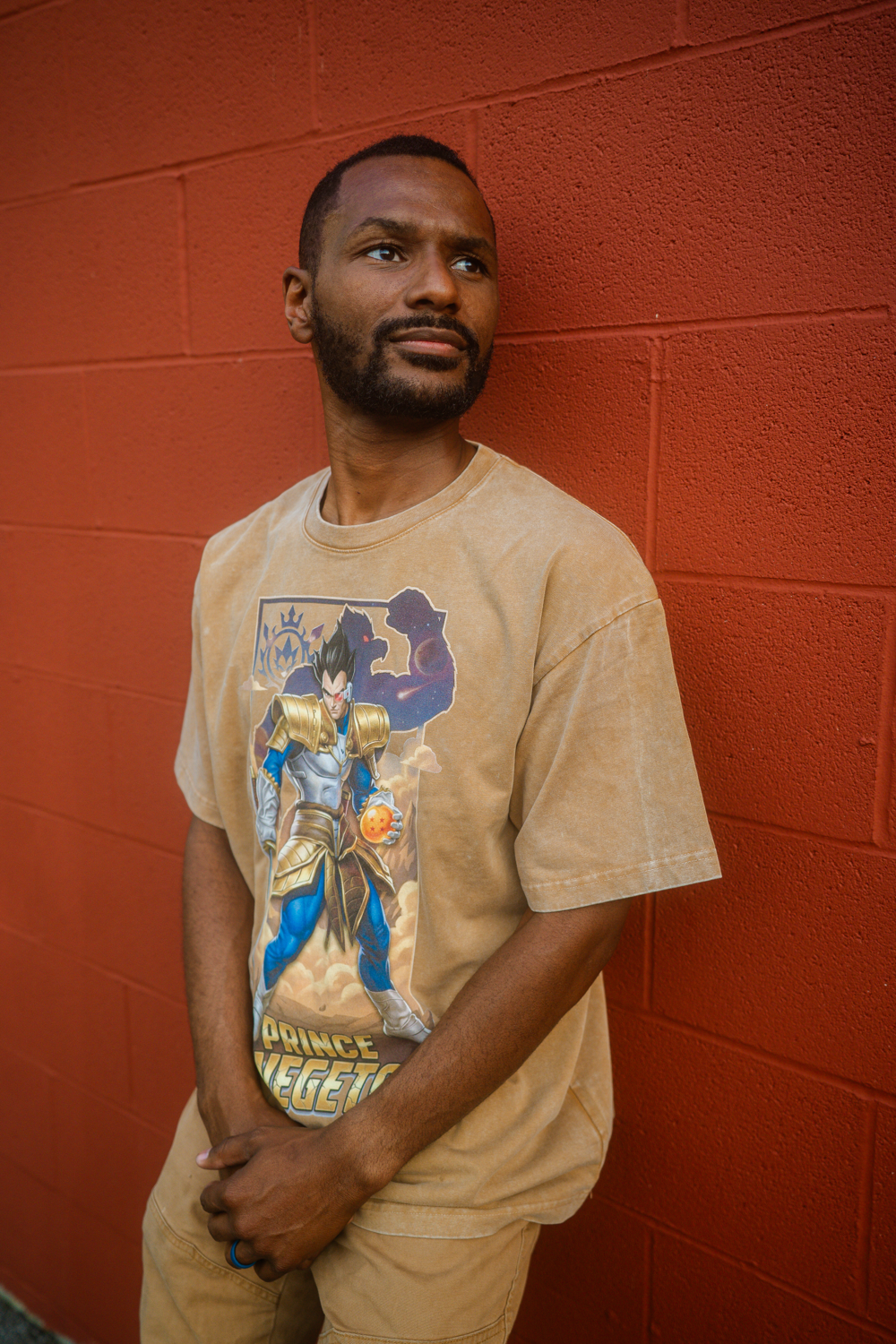 Prince Vegeta Snow Washed Oversized Cotton T-Shirt