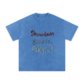 Showdown Billiards Rocks Snow Washed Oversized Cotton T-Shirt
