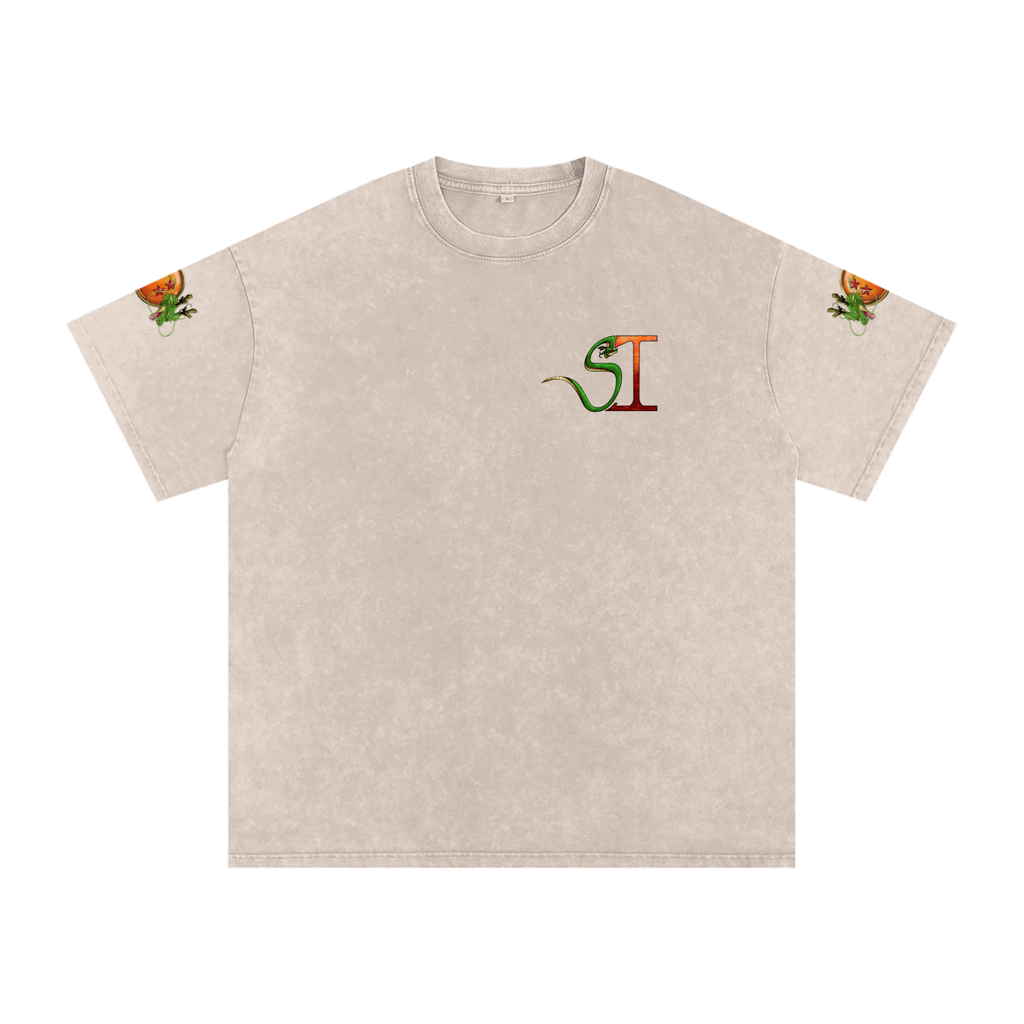 SI Goku Snow Washed Oversized Cotton T-Shirt
